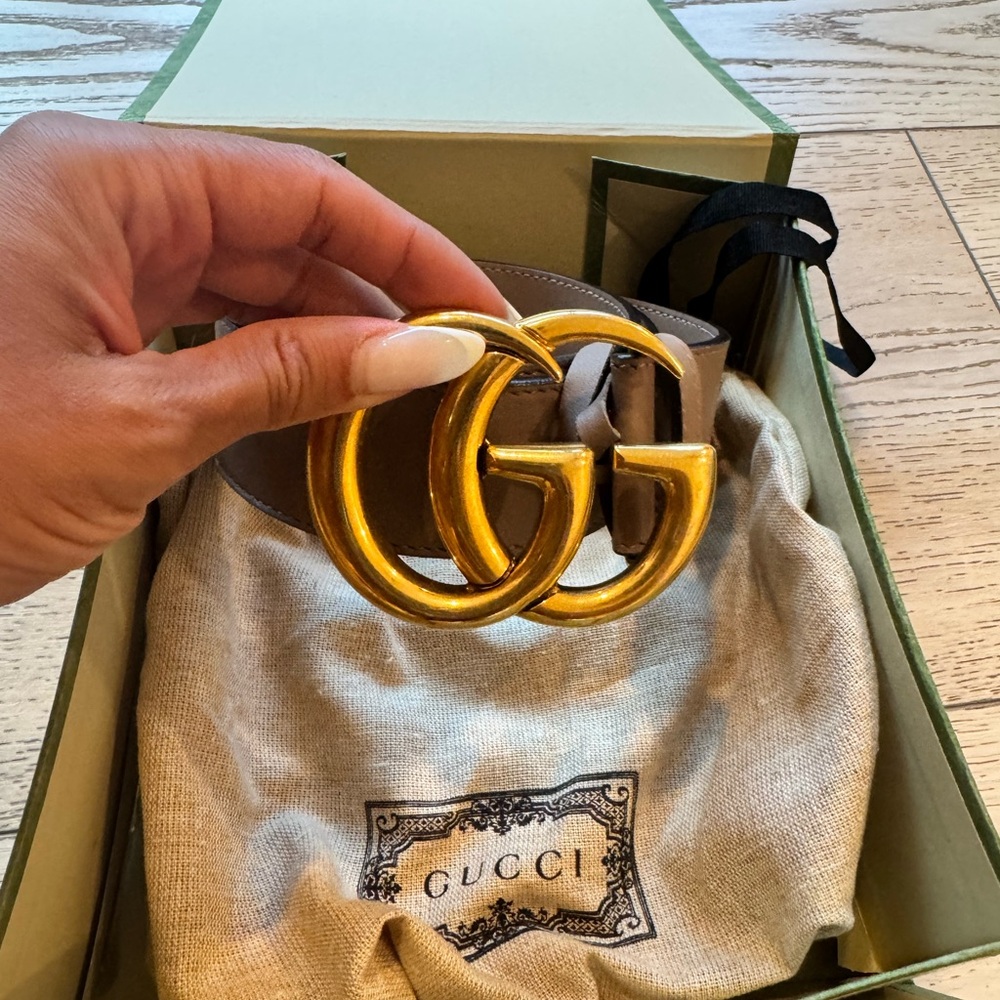 Gucci Gold GG Buckle Belt